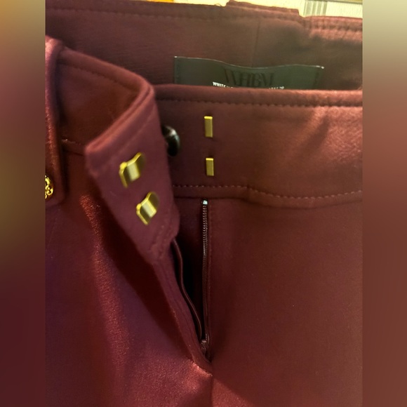 WHBM beautiful Jolie button pants. Size 4. Color burgundy - Picture 4 of 8